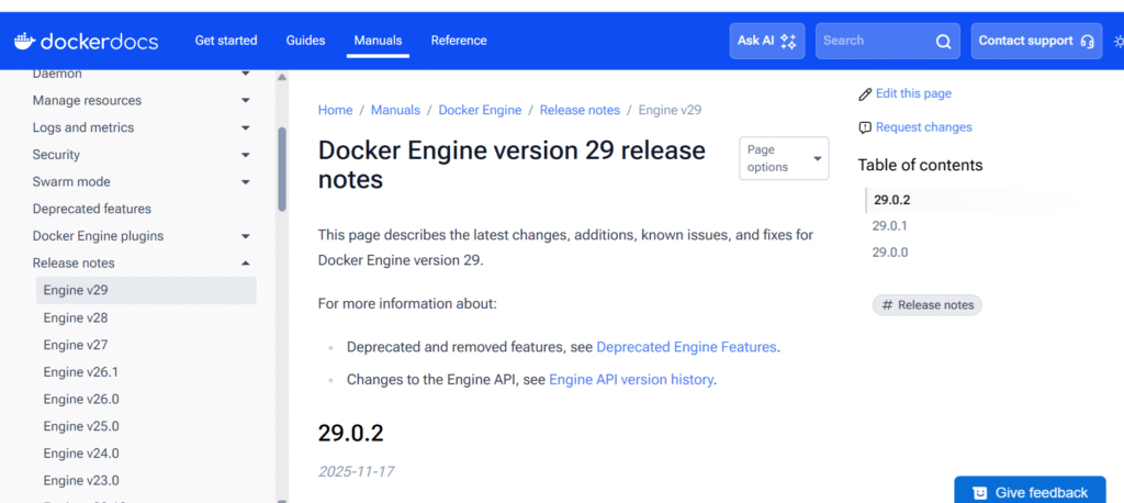 Docker-Changelog example