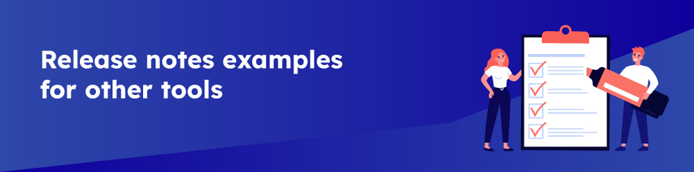 Release notes examples for other tools