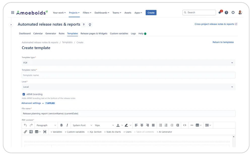 Powerful-template-builder