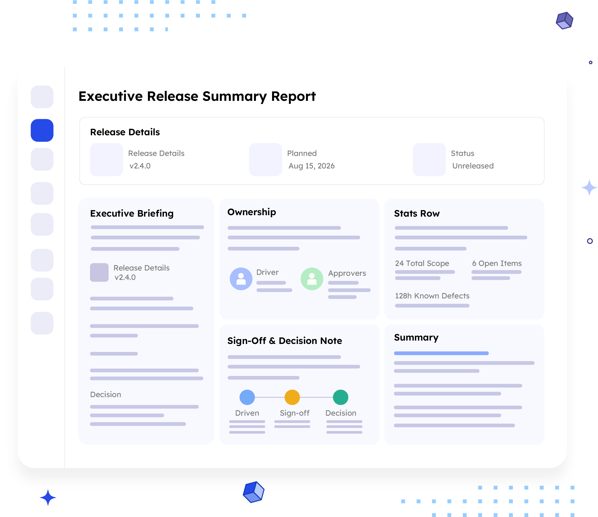Executive release summary report banner
